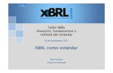 Taller XBRL Situación, fundamentos y utilidad del estándar · Taller XBRL Situación, fundamentos y utilidad del estándar XBRL como estándar 2017 30 de Noviembre 2017 Iñaki Vázquez