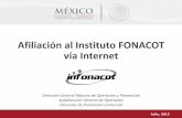 Afiliación al Instituto FONACOT vía Internet...Fase 1. Afiliación como Centro de Trabajo En esta etapa el Patrón registrará vía Internet la información completa y el contacto