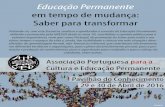 APCEP - Associação Portuguesa para a Cultura e Educação ...- Susana Oliveira - Associação Europeia para a Educação de Adultos (EAEA), Vice-Presidente 10.30-11.00 Pausa Café