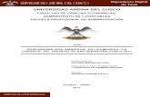 UNIVERSIDAD ANDINA DEL CUSCOrepositorio.uandina.edu.pe/bitstream/UAC/1578/3/... · Dayana Matheus Cruz. iii AGRADECIMIENTO ... Indicadores de la dimensión Uso Sostenible de Recursos