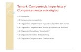 Tema 4. Competencia Imperfecta y Comportamiento estratégico · 4.2 Mercados de Competencia monopolística La competencia monopolística es un híbrido de monopolio y competencia