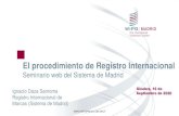 Seminario web del Sistema de Madrid...Seminario web del Sistema de Madrid Ginebra, 16 de Ignacio Daza Sanroma Septiembre de 2020 Registro Internacional de Marcas (Sistema de Madrid)