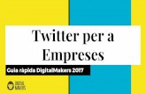 Twitter per a Empreses · Consciència del mapa de presència digital En base a una estratègia de continguts de valors, ús de twitter com un canal més de distribució de continguts