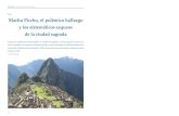 Perú Un lugar conocido y de interés huaquero Machu Picchu ... · menzó a inquietar a un sinnúmero de personas de todo el mundo, sumándose a la avalancha turística la in-corporación