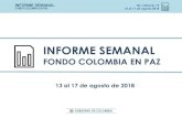 FONDO COLOMBIA EN PAZ...2018/08/17  · Cultivos / FCP / ANT $ 427 21 de agosto de 2018 $ 427 INFORME SEMANAL FONDO COLOMBIA EN PAZ No. Informe: 19 13 al 17 de agosto 2018 Planeación