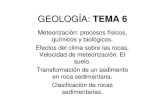 GEOLOGÍA: TEMA 3. GEOLOGÍA tema 6.pdf · GEOLOGÍA: TEMA TEMA 6 Meteorización: procesos físicos, químicos y biológicos. Efectos del clima sobre las rocas. Velocidad de meteorización.