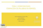 TEMA 3. MORFOSINTAXIS1 · TEMA 3. MORFOSINTAXIS: FORMACIÓN DE PALABRAS EN ESPAÑOL ELENA FERNÁNDEZ DE MOLINA ORTÉS LENGUA ESPAÑOLA GRADO EN LOGOPEDIA CURSO 2018-2019 Nosepermiteunusocomercial