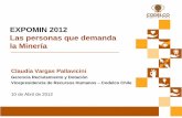 Presentación EXPOMIN 2012 - Codelco...1. La inversión minera en Chile será de MUS$ 45,000 aprox. en 2011 – 2020, aumentando la producción de cobcobrere eenn uunn2233%. 2. La