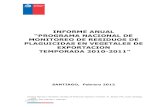 “PROGRAMA NACIONAL DE MONITOREO DE RESIDUOS DE PLAGUICIDAS EN VEGETALES … programa monitoreo... · 2015. 11. 30. · PLAGUICIDAS EN VEGETALES DE EXPORTACION TEMPORADA 2010-2011