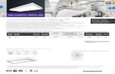 505 Cuarto Limpio LED - iluminet...Cleanroom fixture with IP66 hermetism degree, certified by LSQA Dimensiones / Dimensions (mm) (2x2) (2x4) Dimensión Nominal A (mm) B (mm) C (mm)