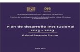PLAN DE DESARROLLO INSTITUCIONAL 2015-2019nacional de escolaridad es de 8.6 años entre la población de 15 años de edad y más, en Chiapas es de 6.7 años, es decir, dos años menos