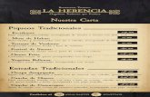 Inicio - Restaurante Turistico LA HERENCIA - Arequipa ... · Servido con Chicharrón de chancho, rocoto relleno, pastel de papa y sarza de patitas de chancho. Cerdo . Chancho al Horno