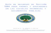 Guía de recursos de Sección 504 para padres y educadores ... · Web viewDepartamento de Educación de EE.UU. Oficina para Derechos Civiles Catherine E. Lhamon Subsecretaria diciembre