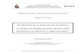 OIKOS Chile Ltda-Universidad de Chile Informe Final · Informe Final “Evaluación de la inclusión de probióticos en el agua de bebida de pollos broiler sobre parámetros productivos