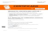 Certificado SF A125 SOBREPUESTA ES - saheco.com€¦ · Este certificado es válido hasta el 19 de febrero de 2022 Confirmación / Modificación del certificado inicial emitido en