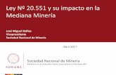 Ley Nº 20.551 y su impacto en la Mediana Minería...2017/05/05  · Referente y voz de la pequeña, mediana y gran minería en Chile desde 1883 José Miguel Ibáñez Vicepresidente