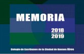 Tabla de contenidos · 2019. 9. 12. · Tabla de contenidos Memoria del Colegio de Escribanos de la Ciudad de Buenos Aires Ejercicio 2018-2019 PRELIMINARES ♦ Consejo Directivo 2017-2019
