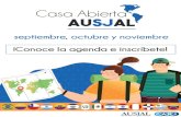 Casa abierta AUSJAL agenda NOVIEMBRE · 10/27/2020  · AUSJAL noviembre Casa Abierta 19 de noviembre - 15h00 (Torreón, México) 14h00 (Ecuador) Talleres culturales – Centro de