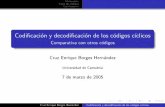 Universidad de Cantabria - Deustopaginaspersonales.deusto.es/cruz.borges/Papers/05... · 2010. 2. 11. · Tipos de c´odigos Conclusiones Codiﬁcacion y decodiﬁcacion de los c´odigos