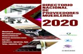 DIRECTORIO PROVEEDORES MUEBLEROS 2020...DIRECTORIO NACIONAL DE PROVEEDORES MUEBLEROS 2020 Maquinaria Herramienta/equipo Madera/Tableros Pinturas-Solventes-lacas Herrajes Adhesivos,
