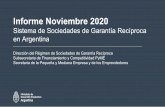 Informe Noviembre 2020...Informe Noviembre 2020 Sistema de Sociedades de GarantíaRecíproca en Argentina Direccióndel Régimende Sociedades de GarantíaRecíproca Subsecretaria de