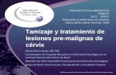 Tamizaje y tratamiento de lesiones pre-malignas de cérvix · 2018. 4. 2. · Resumen: • La detección temprana de lesiones premalignas y cáncer cervical a través del tamizaje