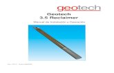 Geotech 3.5 Reclaimer - Geotech Environmentalspanish.geotechenv.com/manuals/geotech_3.5_reclaimer_manual_spanish.pdfadecuadas. La Reclaimer ahora puede ser bajada al pozo de recuperación.