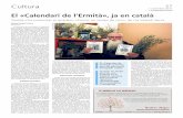 El «Calendari de l’Ermità», ja en català · 2019. 11. 8. · Calvo, coordinador institucional del CSIC; Norbert Tomàs Bilbeny, director d’Edicions Morera, i fra Valentí