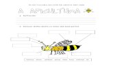 Debuxo dunha abella co nome das súas partespersoas, como as abellas, que viven en colmeas. Estes insectos fan con cera as celas onde viven as larvas, as súas crías, e aliméntanas