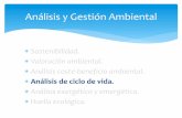 Análisis y Gestión Ambiental...ISO 14043 (LCA interpretación) DTS 14048 (LCA informe) Labelling ambiental ISO 14020 (principios) ISO 14021 (declaraciones fabricante ISO 14024 (certificado