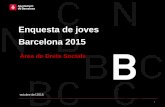 Enquesta de joves Barcelona 2015 · 2016. 5. 9. · Enquesta de joves Barcelona 2015 254.670 persones de 15 a 29 anys (15,23% de la població). 24,2% persones de nacionalitat estrangera