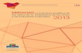 MIRADAS y las Industrias Culturales 2013...5 Introducción La tercera edición de la Estadística de las Artes y las Industrias Culturales, con información referida al año 2013,