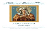 Solemnidad de María Santísima, Madre de Dios · 2020. 12. 28. · Cordero de Dios Oración de la Comunión Espiritual San Alfonso de Ligorio Para aquellos que no pueden recibir