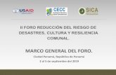 MAR OGENERAL DEL FORO. - CECC SICA · 2019. 9. 6. · 1- Proceso de gestión de la reducción del riesgo de desastres desde la CECC/SICA. Acuerdos del Consejo de Ministros y Ministras