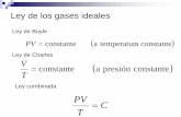 Ley de Charles V () T - Recinto Universitario de Mayagüez · Ley de Charles =constante ()a presión constante T V Ley combinada C T PV = Podemos calcular el valor de la constante