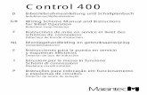 Control 400 - Waelti.bizwaelti.biz/site wb/cont400.pdf · esquemas de circuitos .....O 1-O 3 Seite 4 - 9 Page 10 - 15 Page 16 - 21 Blz. 22 - 27 Pagina 28 - 33 Página 34 - 39 Página