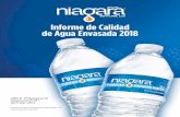 Informe de Calidad de Agua Envasada 2018 - Niagara Bottling...el nivel de agua está a cierta altura por encima de la parte superior del acuífero. Agua de Pozo- Agua envasada de un