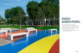 Parco Baden-Powel · 2019. 10. 28. · oblicuas del sol inciden en la valla, mezclán-dose con los colores del pavimento. También funciona como instrumento musical, como un gran
