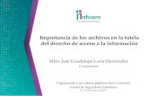 Importancia de los archivos en la tutela del derecho de acceso a … · 2020. 5. 28. · Importancia de los archivos en la tutela del derecho de acceso a la información Mtro. José