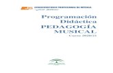 Programación Didáctica PEDAGOGÍA MUSICAL · 2020. 12. 1. · 3 1. INTRODUCCIÓN 1.1. Presentación Programar es planificar y organizar la acción educativa de cualquier enseñanza