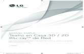 MANUAL SIMPLE Teatro en Casa 3D / 2D Blu-ray™ de Red · Frecuencia de muestreo Tasa de bits Nota Disco, USB, DLNA.“mp3”, “.wma”, “.wav”, “.m4a” (sin DRM) entre 32