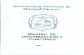 Municipalidad Provincial de Mariscal Cáceres....1 J auditoría interna. 23. Celebrar todos los actos, contratos y convenios necesarios para el correcto ejercicio de todas las funciones