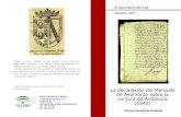 La declaración del Marqués de Ayamonte sobre la conjura ......La conjura andaluza estuvo protagonizada por don Gaspar Alonso Pérez de Guzmán, IX Duque de Medina Sidonia, y su primo