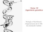 Tema 19 Ingeniería genética · 2019. 5. 3. · las aplicaciones de la industria química, procesamiento de materias primas, generación de tejidos biológicos, generación de combustibles