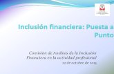 Comisión de Análisis de la Inclusión Financiera en la ...Pago de Asignaciones Familiares a través de cuentas bancarias (BPS Prestaciones, 2012) Pago de beneficios de MIDES (Tarjeta