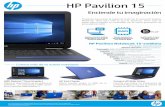 HP Pavilion 15 · 2017. 6. 20. · (4b) Para unidades de almacenamiento, TB = 1 billón de bytes. La capacidad formateada real es menor. Hasta 35 GB de la unidad se reservan para