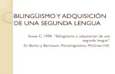 Bilingüismo y adquisición de una segunda lengua...Psicos: dominio lingüístico vs. Socios: efectividad comunicativa y adecuación social. Concepto de bilingüe = variabilidades