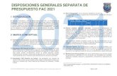 DISPOSICIONES GENERALES SEPARATA DE PRESUPUESTO FAC … · 2021. 1. 23. · presupuesto autorizado y las distribuciones asignadas para Gastos de Funcionamiento e Inversión, expiden