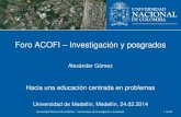 Foro ACOFI – Investigación y posgrados · 2014. 2. 25. · Universidad Nacional de Colombia –Vicerrectoría de Investigación y Extensión 1 de 48 Foro ACOFI – Investigación