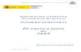 De enero a junio de 2009 - Nodo50 · 2009. 8. 4. · Información estadística de violencia de género – De enero a junio de 2009 Madrid, a 30 de julio de 2009 3 1. VÍCTIMAS MORTALES